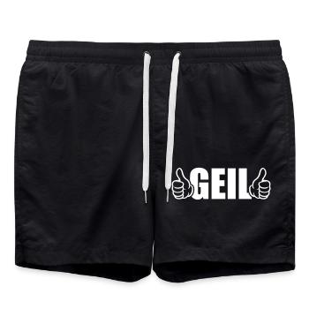 Geil Daumen Hoch - Badeshorts - Schwarz - Vorne - AI Model Male 185 light (185cm)