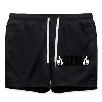 Geil Daumen Hoch - Badeshorts - Schwarz - Vorne - AI Model Male 185 light (185cm)