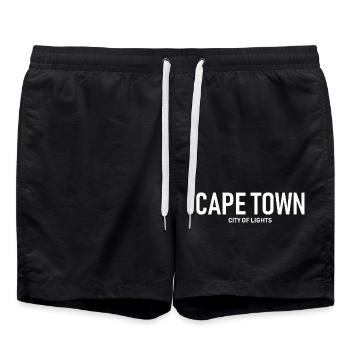 Cape Town - City of Lights - South Africa - Swim Trunks - black - Front - AI Model Male 185 light (185cm)