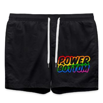 Power Bottom Shirt - Badeshorts - Schwarz - Vorne - AI Model Male 185 light (185cm)