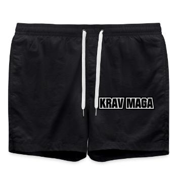 Krav Maga - Badeshorts - Schwarz - Vorne - AI Model Male 185 light (185cm)
