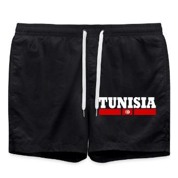 Drapeau design tunisien cool by Milaino - Short de bain - noir - Devant - AI Model Male 185 light (185cm)