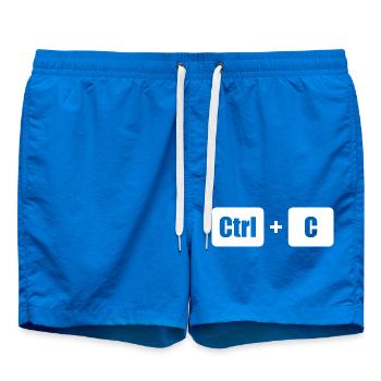 Ctrl C Ctrl V Father Son Parents Child Partner Look - Swim Trunks - cobalt blue - Front