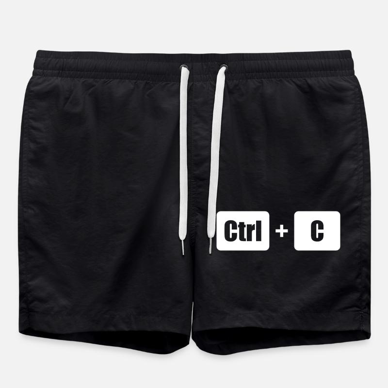 Ctrl C Ctrl V Father Son Parents Child Partner Look - Swim Trunks - black