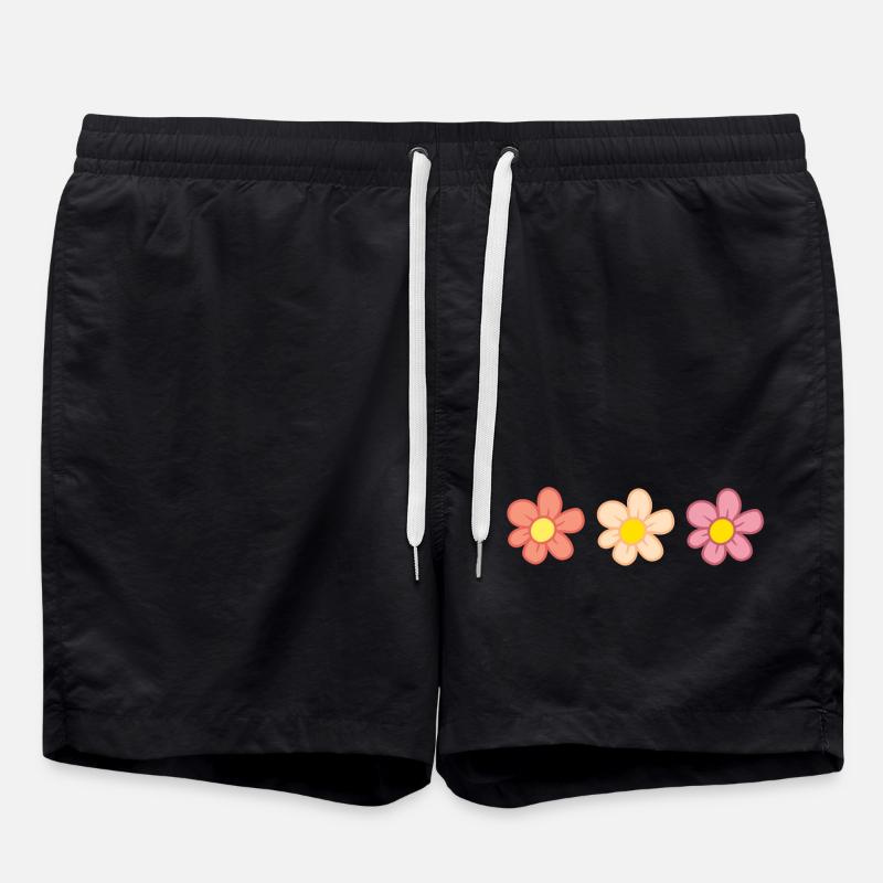 Flowers - Swim Trunks - black