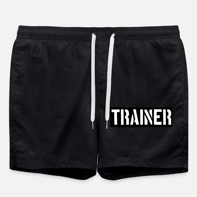 Création de logo d'entraîneur - Short de bain - noir