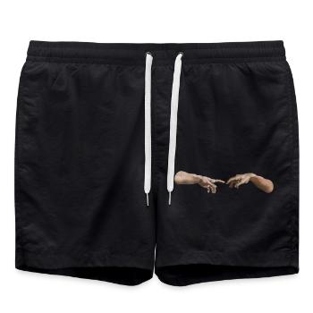 Création Adam Michelangelo * Main gauche de Dieu - Short de bain - noir - Devant - AI Model Male 185 light (185cm)