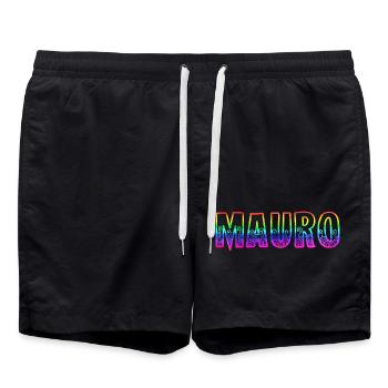 mauro rs regenbogen - Badeshorts - Schwarz - Vorne - AI Model Male 185 light (185cm)
