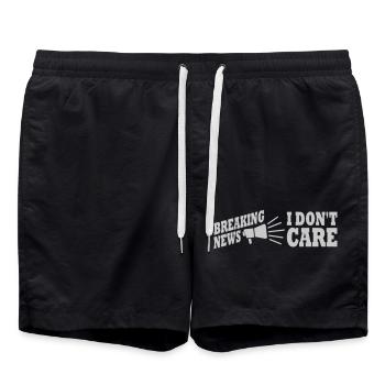 Breaking news don't - Swim Trunks - black - Front - AI Model Male 185 light (185cm)