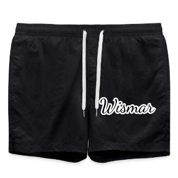 Wismar - Textdesign mit Stadtnamen - Badeshorts - Schwarz - Vorne - AI Model Male 185 light (185cm)
