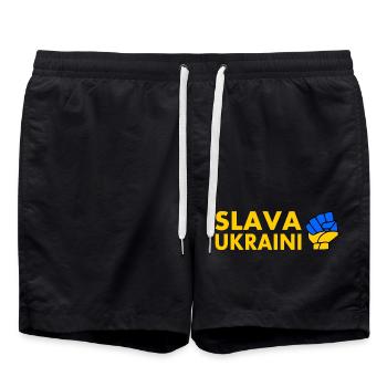 Slava ukraini - Badeshorts - Schwarz - Vorne - AI Model Male 185 light (185cm)