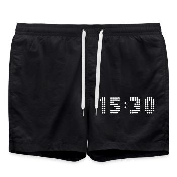 15h30 - C’est l’heure - Short de bain - noir - Devant - AI Model Male 185 light (185cm)