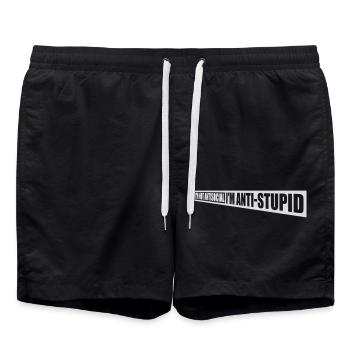 pas antisocial anti-stupide - Short de bain - noir - Devant - AI Model Male 185 light (185cm)