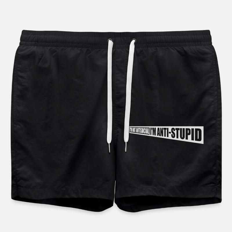 pas antisocial anti-stupide - Short de bain - noir