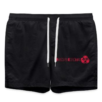 zombie hunter Halloween Quote - Swim Trunks - black - Front - AI Model Male 185 light (185cm)