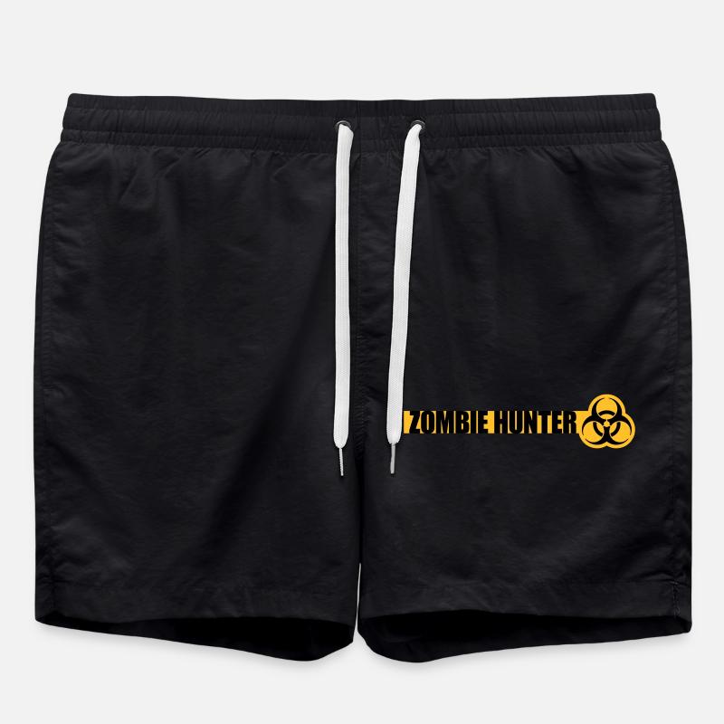zombie hunter Halloween Quote - Swim Trunks - black