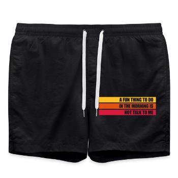 not talk to me - Swim Trunks - black - Front - AI Model Male 185 light (185cm)