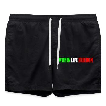 Women life freedom iran - Swim Trunks - black - Front - AI Model Male 185 light (185cm)