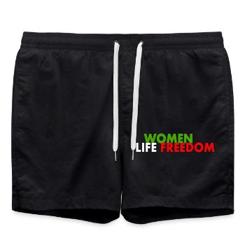 Women life freedom - Swim Trunks - black - Front - AI Model Male 185 light (185cm)