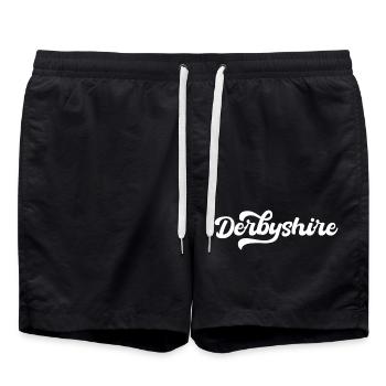 Derbyshire, National Park - Swim Trunks - black - Front - AI Model Male 185 light (185cm)