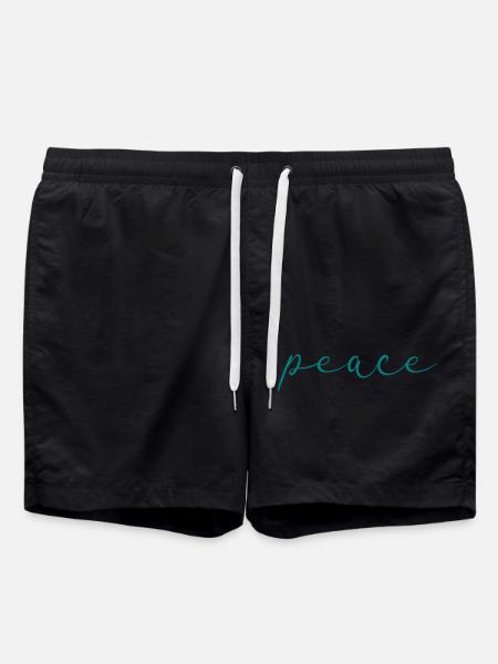peace - Swim Trunks - black