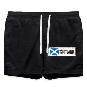 Drapeau de l’Écosse - Short de bain - noir - Devant - AI Model Male 185 light (185cm)