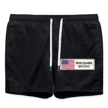Rancho Cucamonga Flag - Swim Trunks - black - Front - AI Model Male 185 light (185cm)