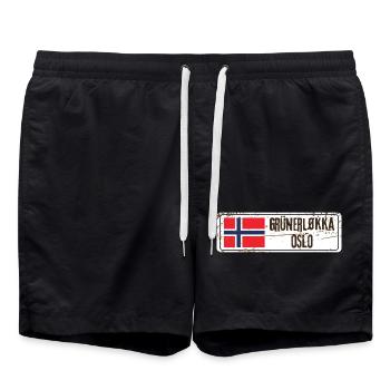 Grunerlokka Oslo - Swim Trunks - black - Front - AI Model Male 185 light (185cm)