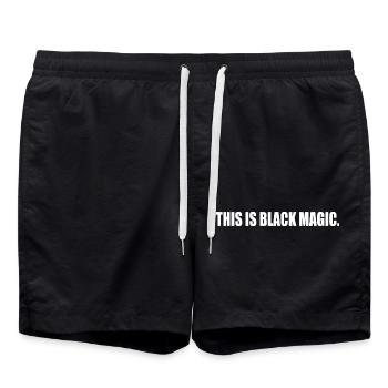 this is black magic - Badeshorts - Schwarz - Vorne - AI Model Male 185 light (185cm)