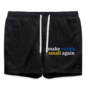 make russia small again - Badeshorts - Schwarz - Vorne - AI Model Male 185 light (185cm)