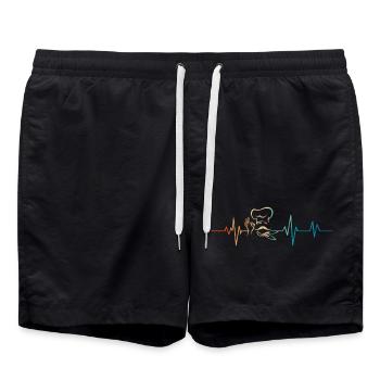 Battement de coeur rétro chef cuisinier - Short de bain - noir - Devant - AI Model Male 185 light (185cm)