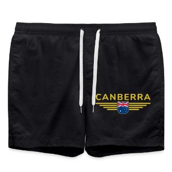 Canberra Australien T-Shirt für Fans und Liebhaber - Badeshorts - Schwarz - Vorne - AI Model Male 185 light (185cm)