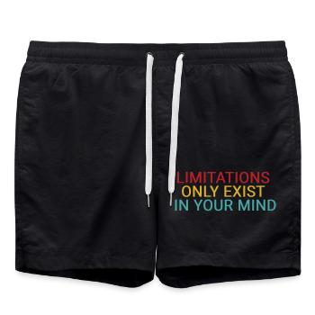 Grenzen existieren nur in deinem Kopf - Badeshorts - Schwarz - Vorne - AI Model Male 185 light (185cm)