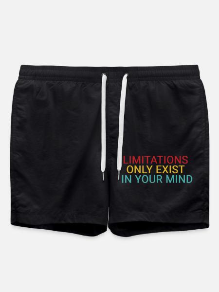 Limitations only exist in your mind - Swim Trunks - black