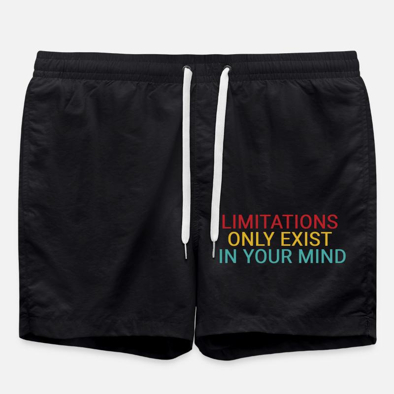 Limitations only exist in your mind - Swim Trunks - black