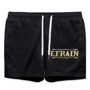 Efrain Golden Text Nom Badge - Short de bain - noir - Devant - AI Model Male 185 light (185cm)