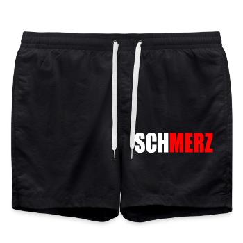Schmerz merz - Badeshorts - Schwarz - Vorne - AI Model Male 185 light (185cm)
