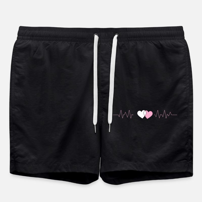 Heartbeat Synced - Swim Trunks - black