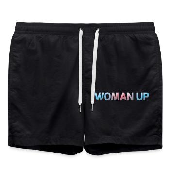 Woman Up - Badeshorts - Schwarz - Vorne - AI Model Male 185 light (185cm)