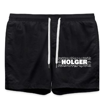 Gift for Holger - Swim Trunks - black - Front - AI Model Male 185 light (185cm)