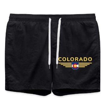 Colorado Fan T-Shirt – Berge & Abenteuer - Badeshorts - Schwarz - Vorne - AI Model Male 185 light (185cm)