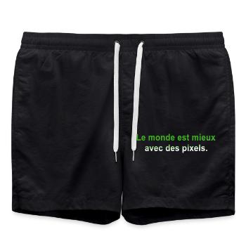 GEEK HUMOUR DRÖLES BLAGUE - Short de bain - noir - Devant - AI Model Male 185 light (185cm)