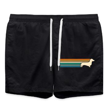 Chien teckel - Short de bain - noir - Devant - AI Model Male 185 light (185cm)