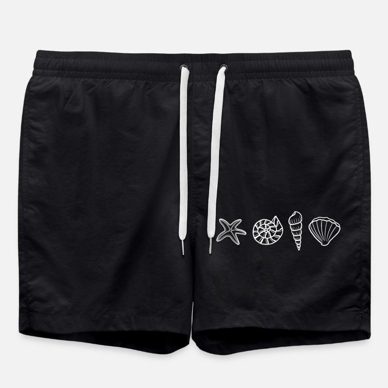 Shells - marine animal - Swim Trunks - black