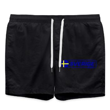 Sweden 2025 Sverige - Swim Trunks - black - Front - AI Model Male 185 light (185cm)