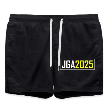 Jga 2025 Junggesellen Crew - Badeshorts - Schwarz - Vorne - AI Model Male 185 light (185cm)