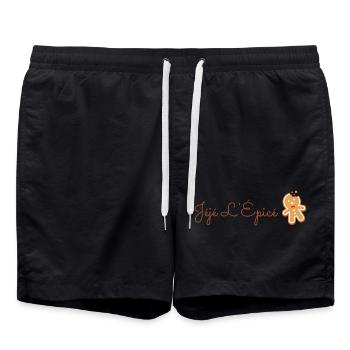Logo marque Jéjé L'Épicé - Short de bain - noir - Devant - AI Model Male 185 light (185cm)