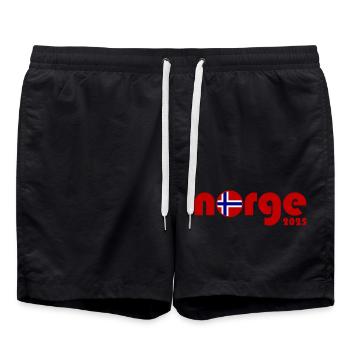 Norge 2025 Norwegen - Badeshorts - Schwarz - Vorne - AI Model Male 185 light (185cm)