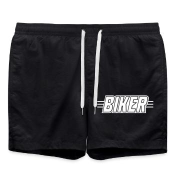 Lettrage motard - Short de bain - noir - Devant - AI Model Male 185 light (185cm)
