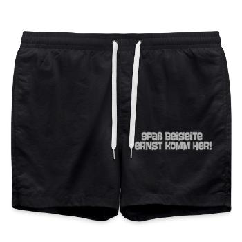 Spaß beiseite Ernst komm her! - Badeshorts - Schwarz - Vorne - AI Model Male 185 light (185cm)